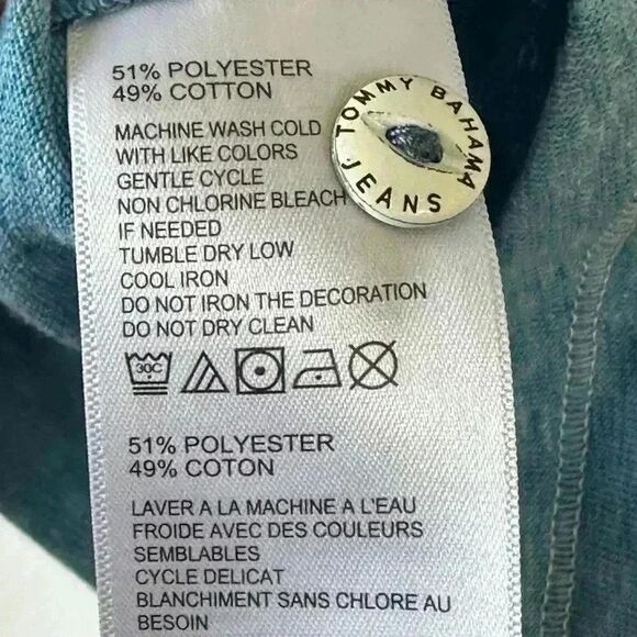 Tommy Bahama button down polo with the famous Logo. Breathable fabric Sz. Med. - Picture 10 of 11